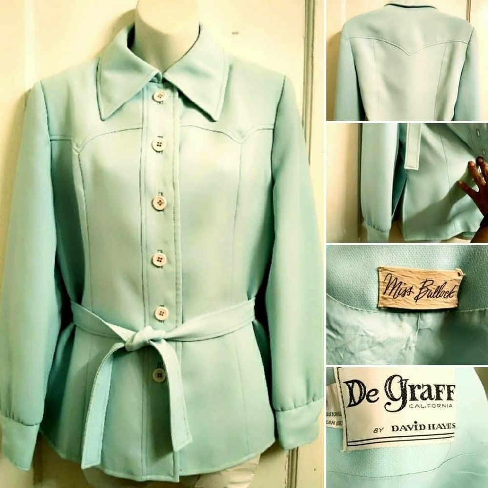 VTG 60s De Graff Miss Bullock Belted Jacket Sz M